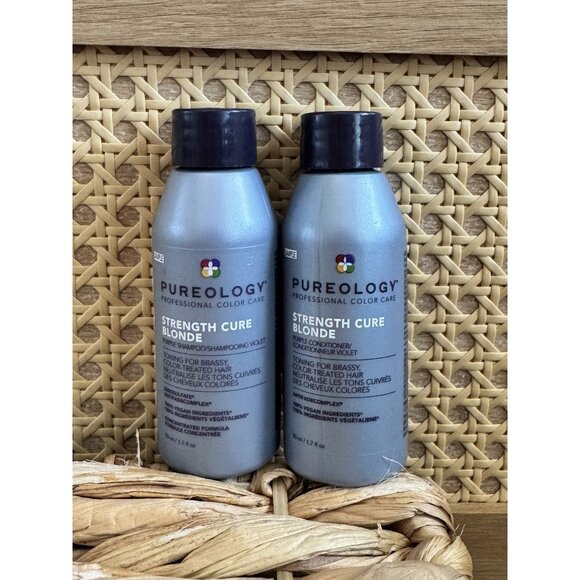 Pureology Strength Cure Blonde Shampoo & Conditioner Set 1.7 Oz Each For Color-T - Picture 1 of 2